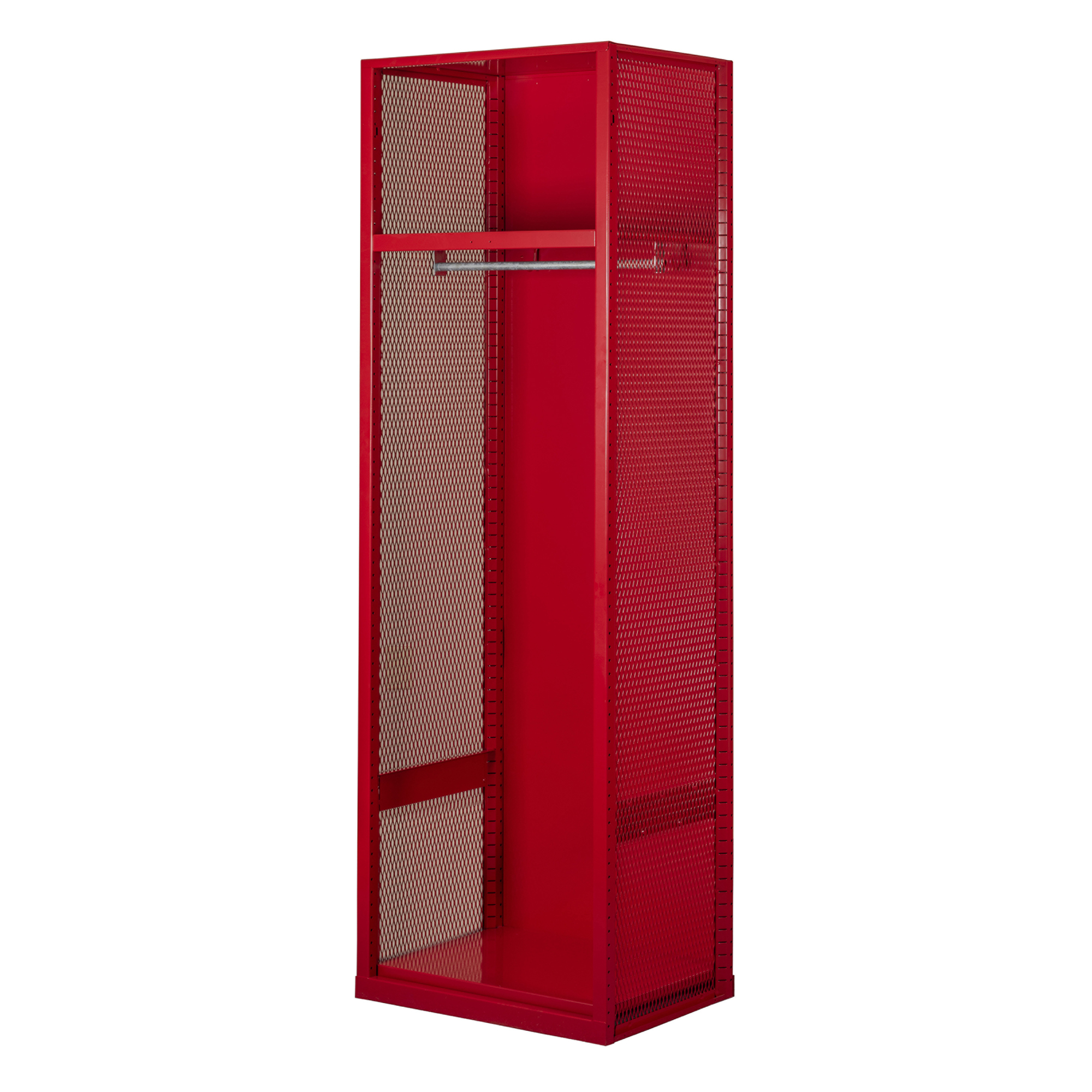 Hallowell, Welded Sport Locker, Height 74.75 in, Width 24 in, Color Red, Model# WSNN442-1C-RR
